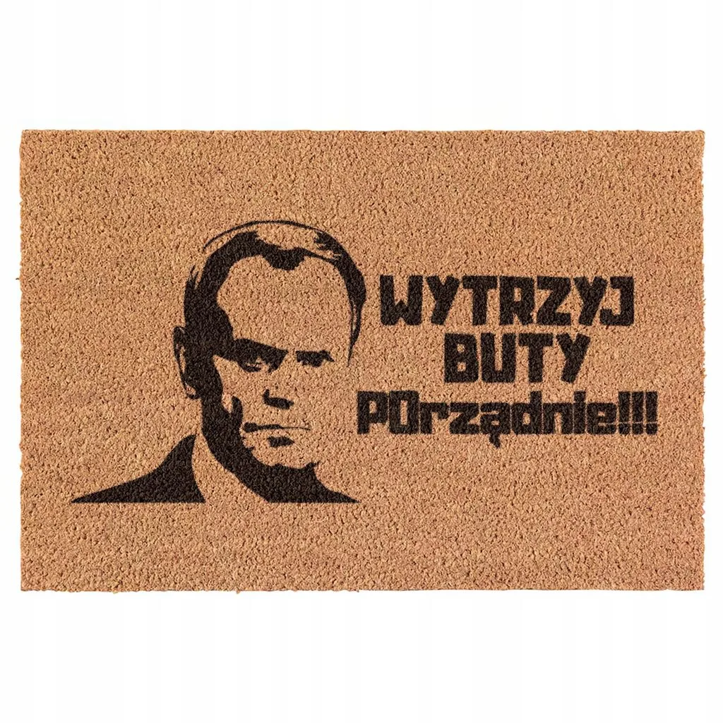 Wycieraczka Wytrzyj Buty POrządnie Anty Tusk kokosowa pod drzwi 60x40cm