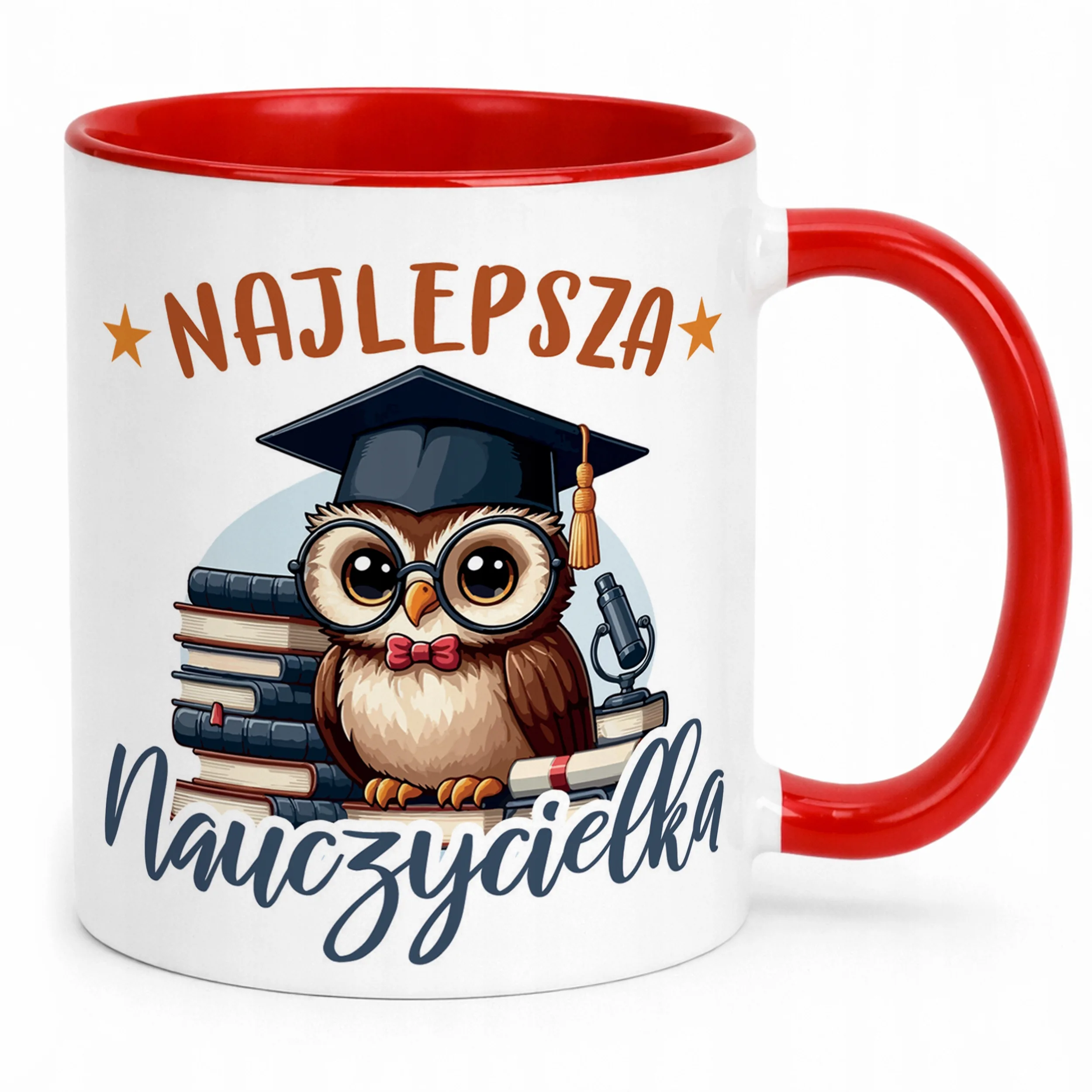 Kubek Czerwony Najlepsza Nauczycielka Dzień Nauczyciela Prezent