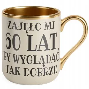 Kubki premium ecru ze złotym rantem