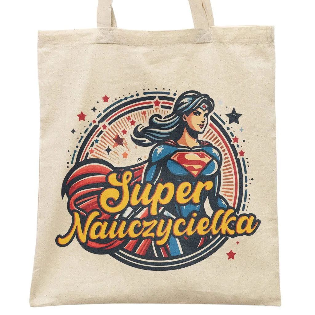 Torba bawełniana Dzień Nauczyciela Super Nauczycielka Prezent Upominek