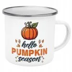 Emaliowany Kubek Garnuszek Jesienny Jesień Hello Pumpkin Dynia Prezent