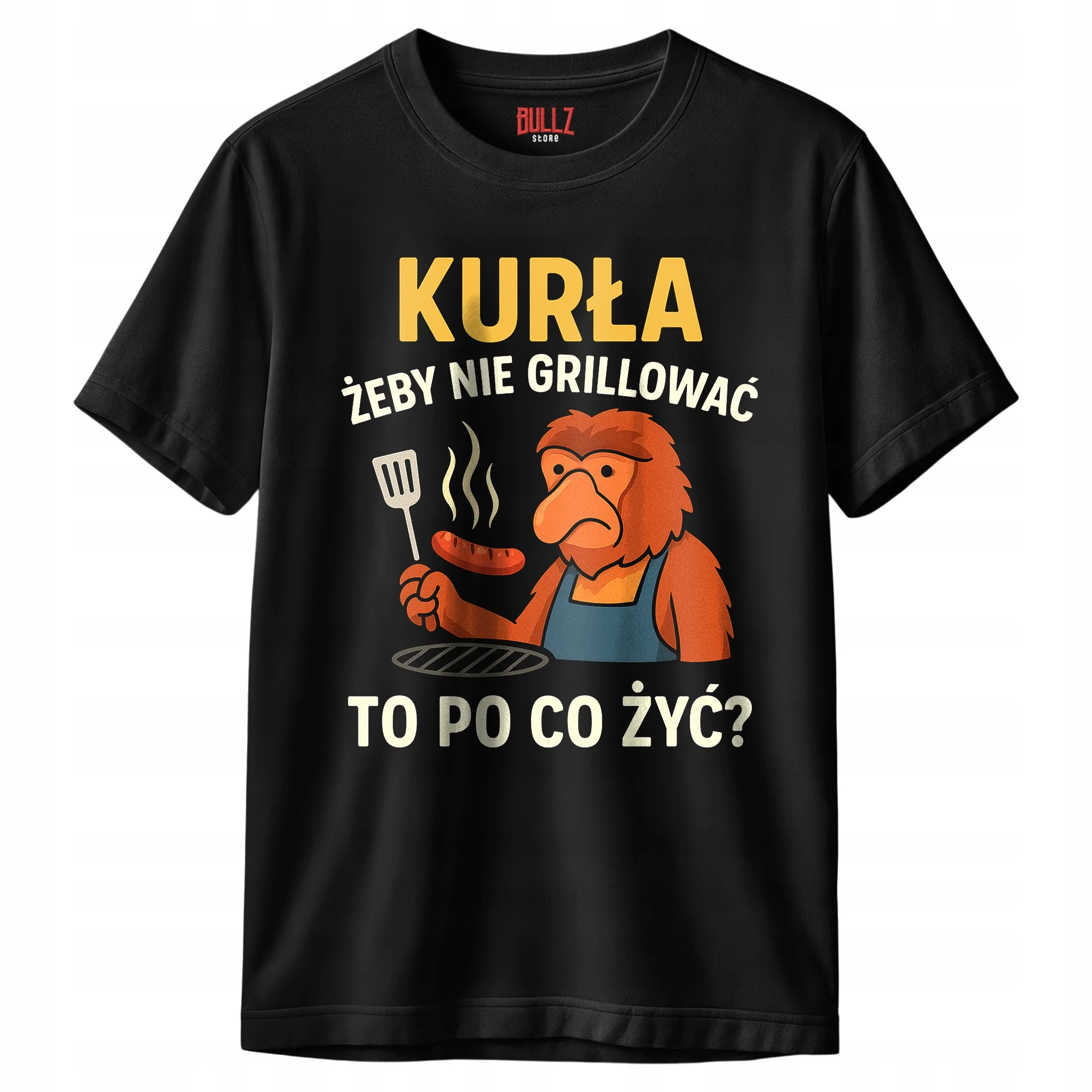 Koszulka czarna męska Żeby Nie Grillować Janusz Nosacz r. 3XL