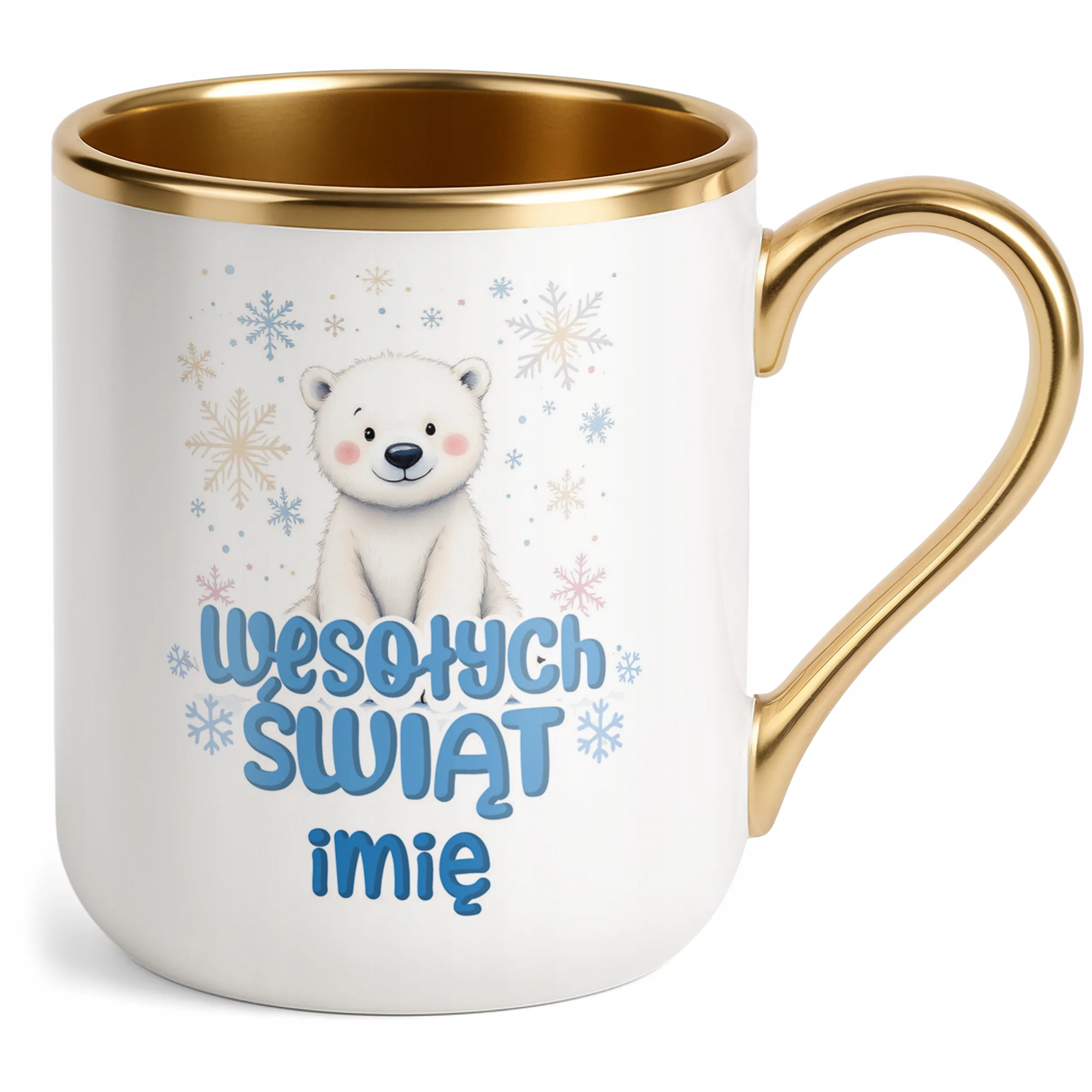 Kubek Premium Złoty Personalizowany Świąteczny Boże Narodzenie Prezent