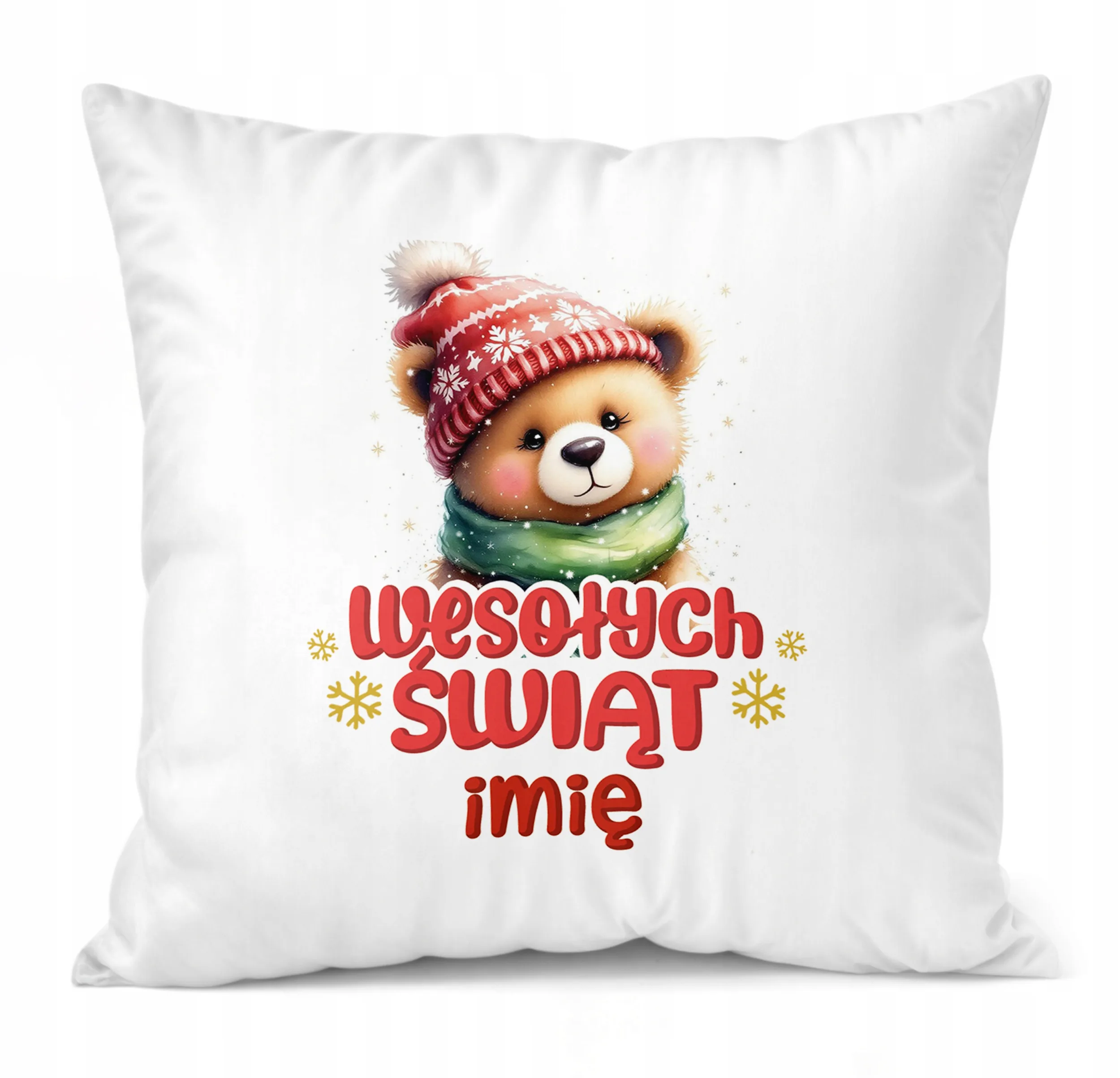 Poduszka 38x38cm Personalizowana Świąteczna Wesołych Świąt Prezent