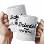 Zestaw Kubków Ceramicznych 330 ml Dzień Babci i Dziadka Prezent Upominek