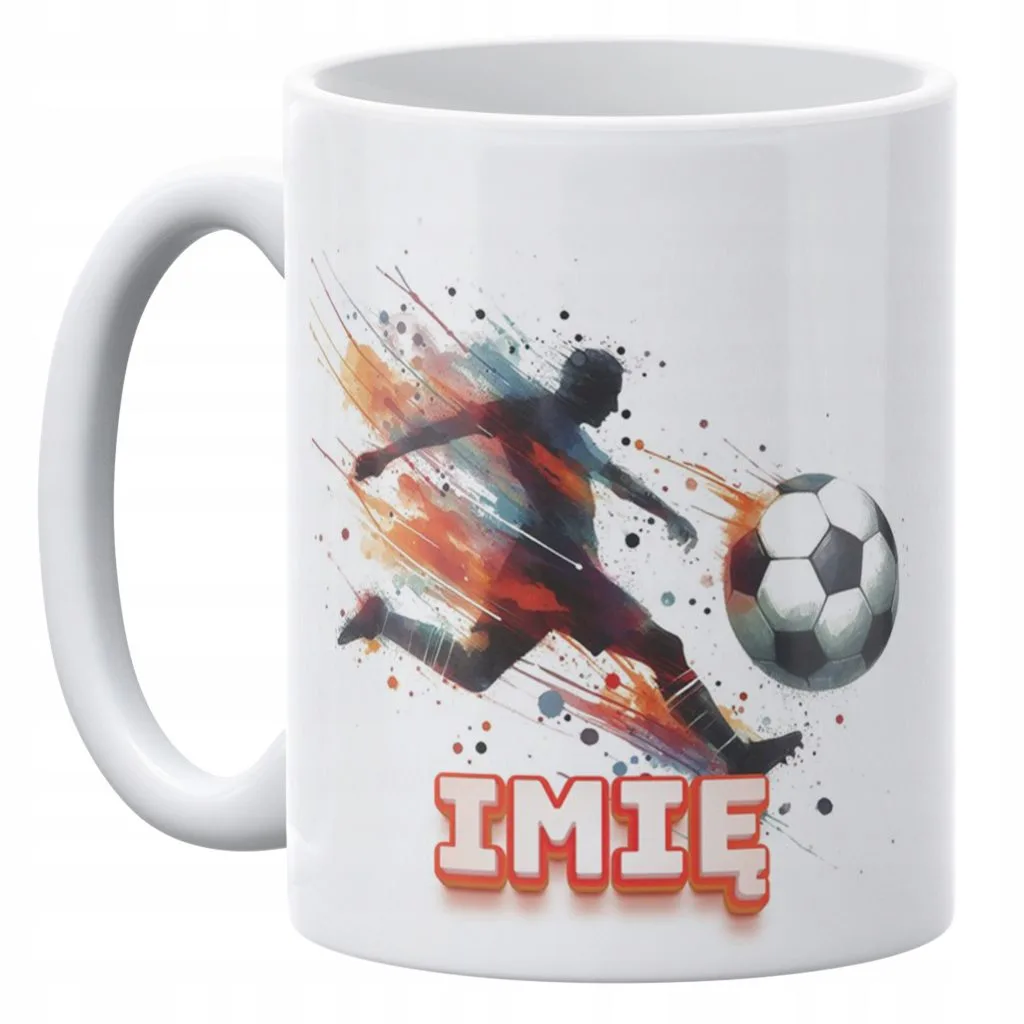 Kubek ceramiczny 330 ml Personalizowany Dla Piłkarza Piłka Nożna Prezent