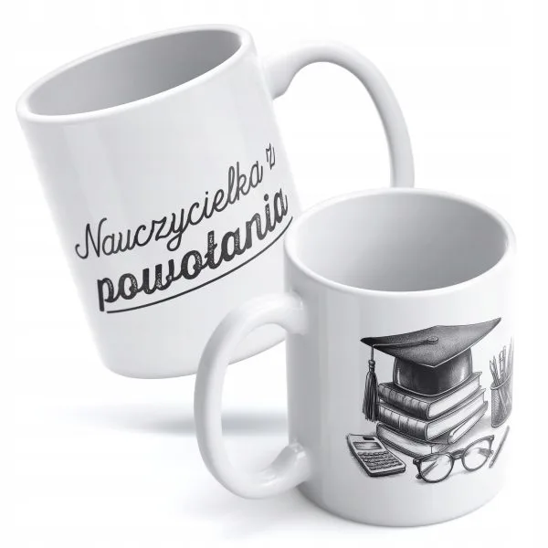 Kubek ceramiczny 330 ml Dzień Nauczyciela Nauczycielka z powołania Prezent