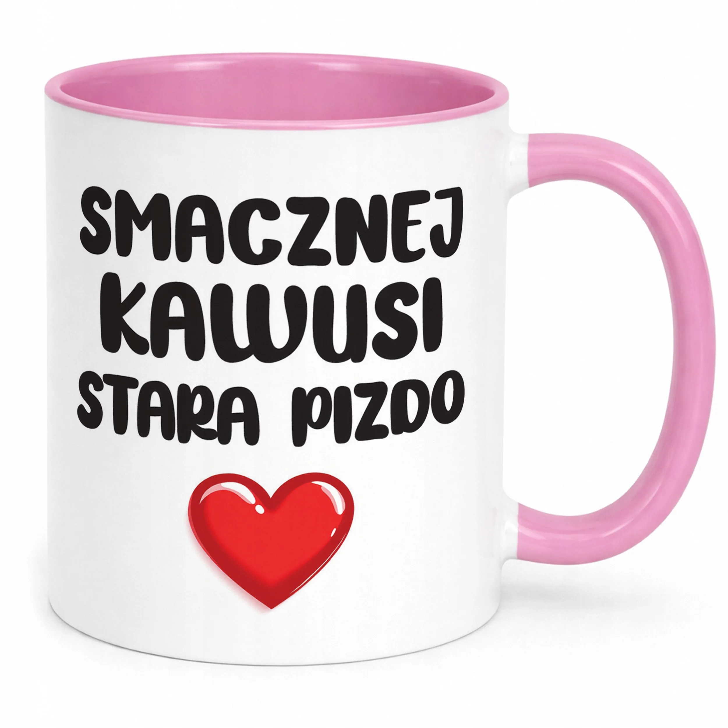 Kubek Różowy Smacznej Kawus Stara Piz*o Śmieszny Zabawny Prezent