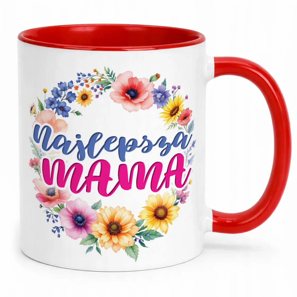 Kubek Czerwony Dzień Matki Dla Mamy Prezent Upominek Najlepsza Mama