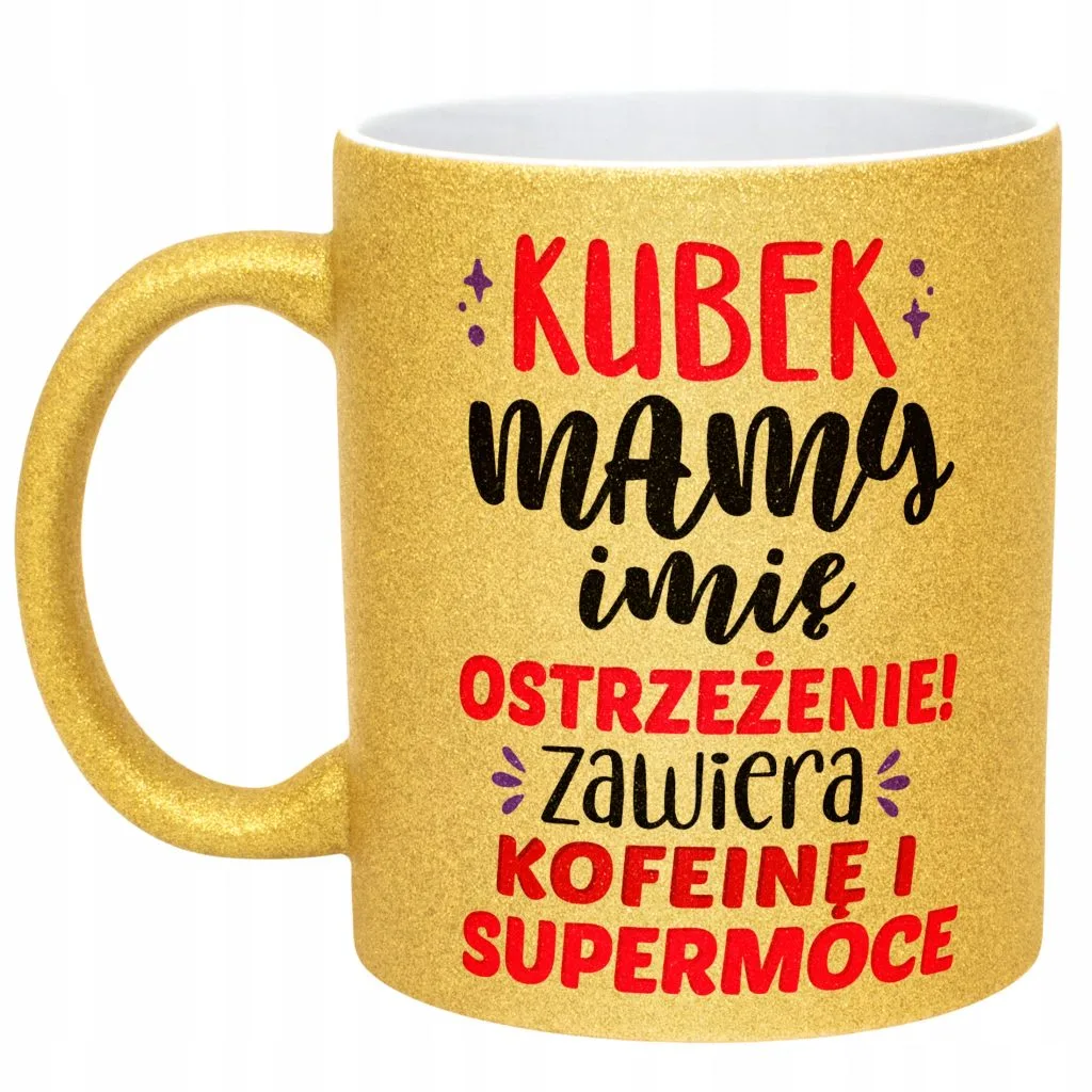 Złoty kubek brokatowy Personalizowany Dzień Matki Dla Mamy Prezent