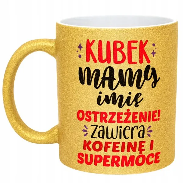 Złoty kubek brokatowy Personalizowany Dzień Matki Dla Mamy Prezent