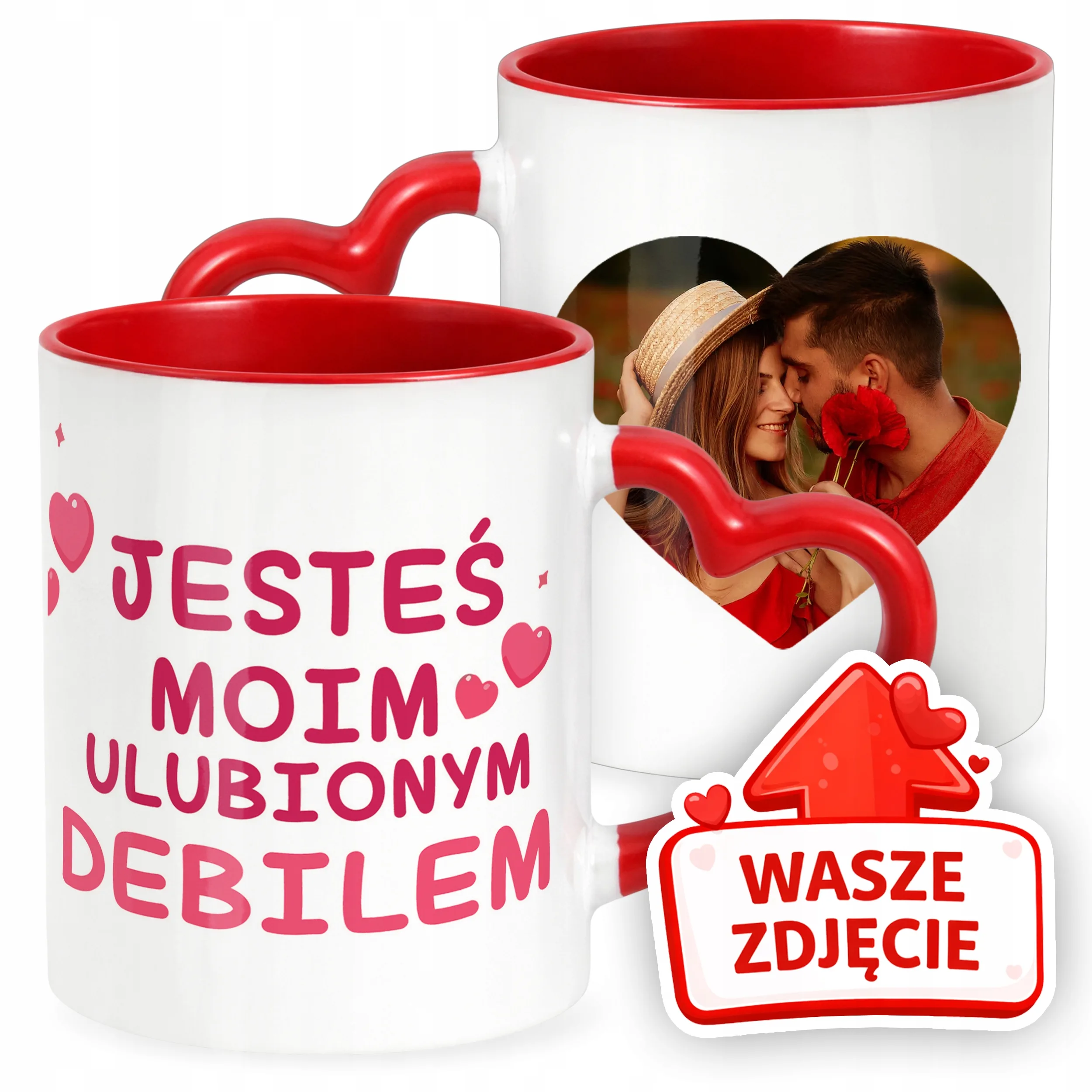 Kubek Walentynkowy Z Własnym Zdjęciem Serce Walentynki Prezent Upominek