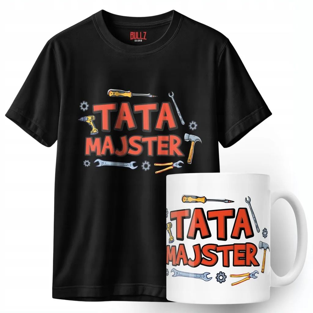 Zestaw Kubek + Koszulka Dzień Ojca Dla Taty Tata Majster Prezent