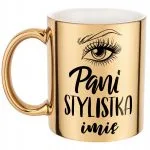 Złoty Kubek Personalizowany Pani Stylistka Rzęs Brwi Prezent
