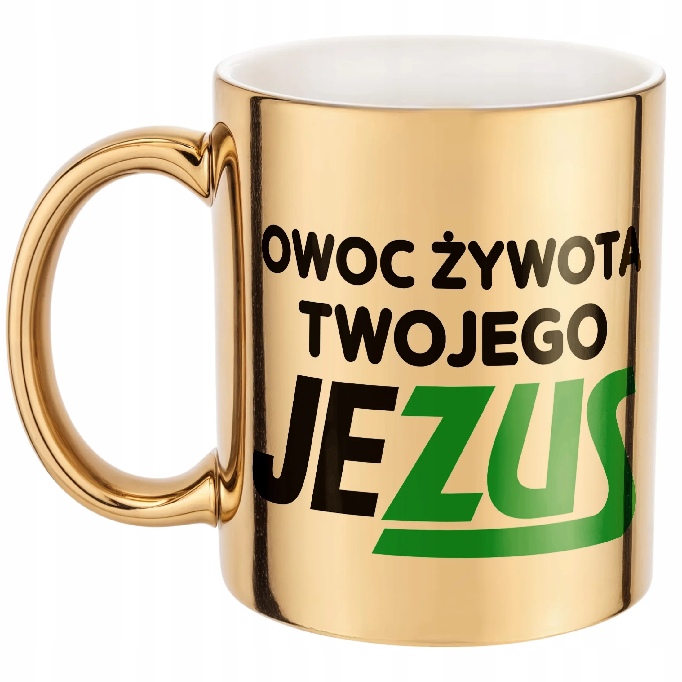 Złoty Kubek Owoc Żywota Twojego Jezus Śmieszny Zabawny Prezent