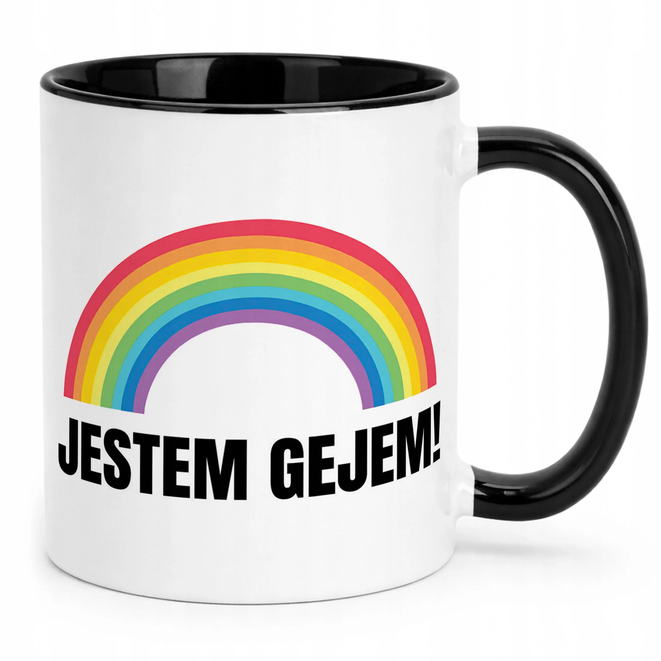 Kubek Czarny I’M GAY Tęcza LGBT Jestem Gejem