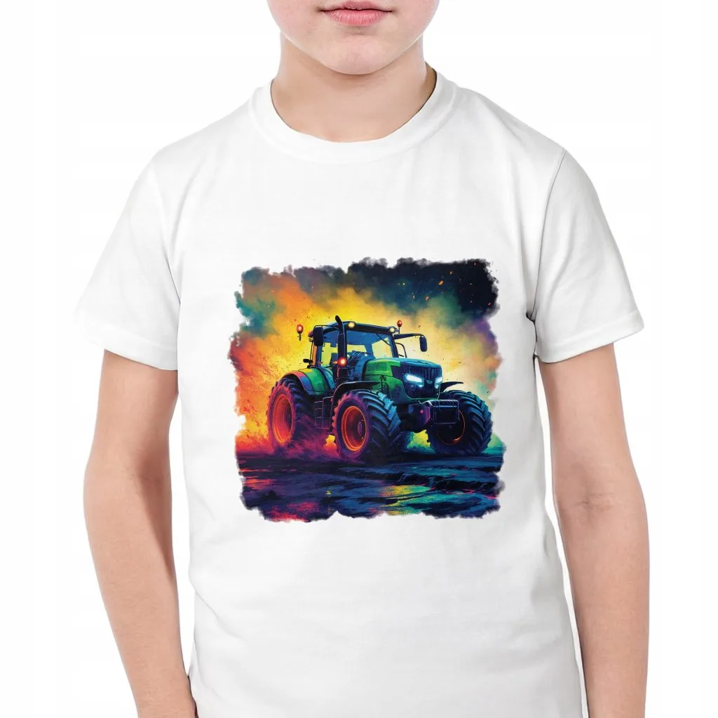 Koszulka biała dziecięca Dla Fanów Traktorów Rolników Traktor