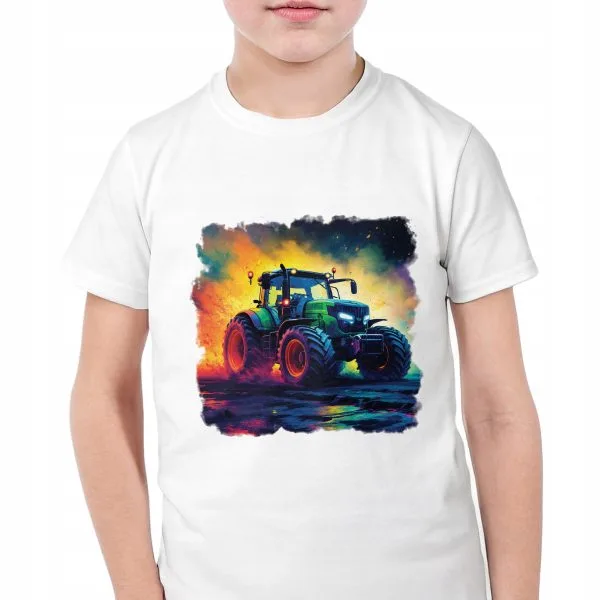 Koszulka biała dziecięca Dla Fanów Traktorów Rolników Traktor