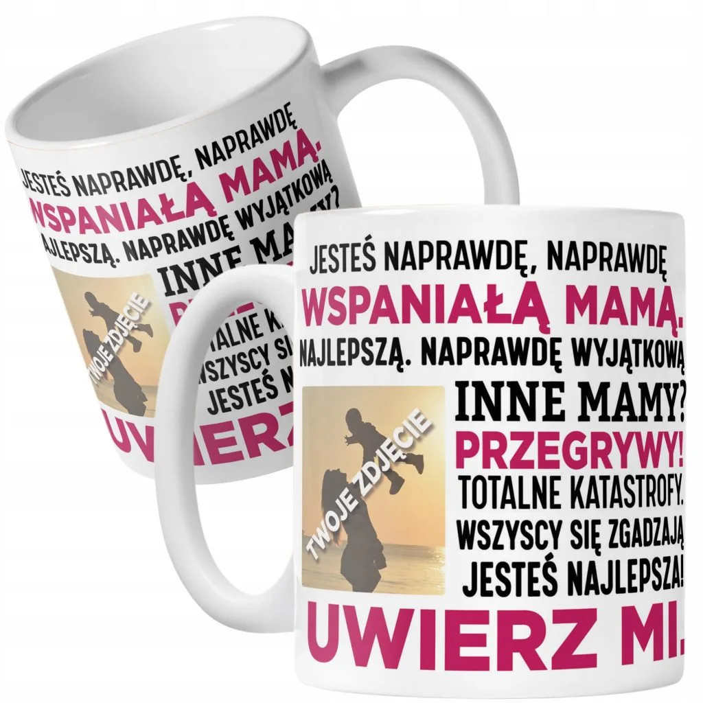 Kubek Ceramiczny Personalizowany Własne Zdjęcie Dzień Mamy Prezent