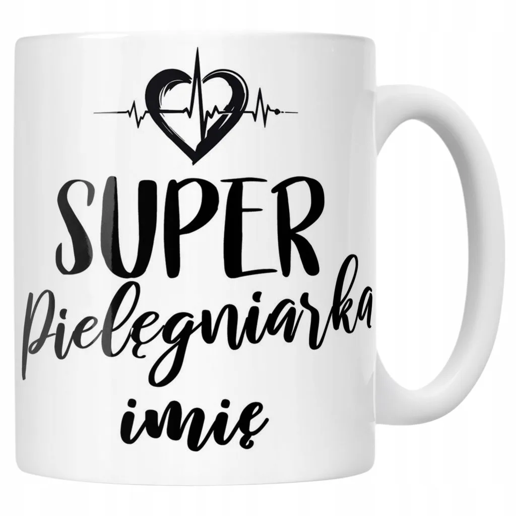 Kubek Ceramiczny Personalizowany Super Pielęgniarka Prezent Upominek
