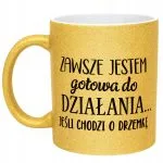 Złoty kubek brokatowy Dzień Kobiet Zabawny Prezent Upominek Dla Kobiety