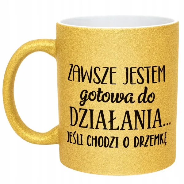 Złoty kubek brokatowy Dzień Kobiet Zabawny Prezent Upominek Dla Kobiety