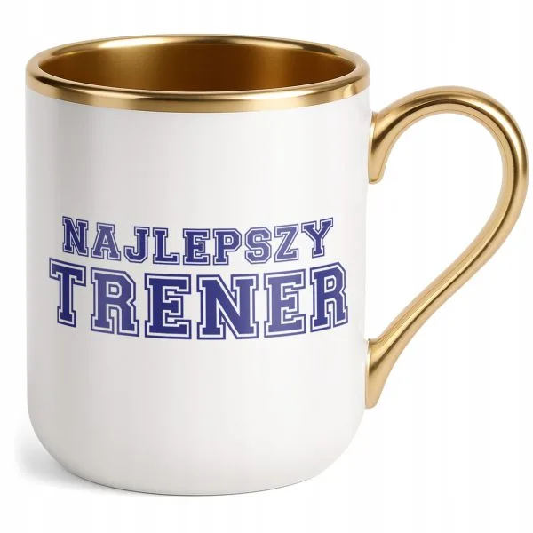 Kubek Premium Złoty Najlepszy Trener Sport Prezent Upominek