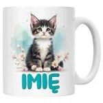 Kubek ceramiczny personalizowany Kot Kotek Zwierzak Słodki Dla Dzieci
