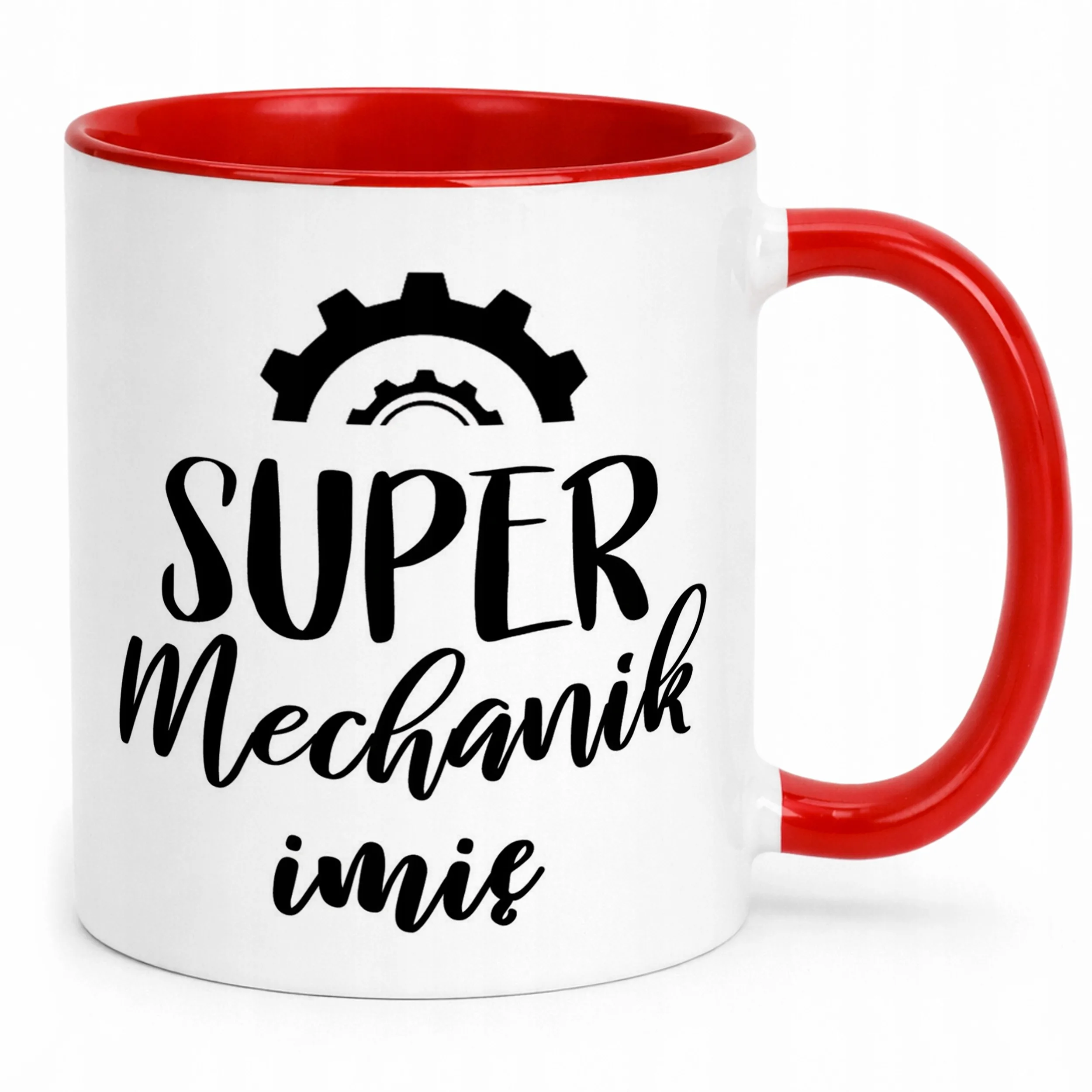 Kubek Czerwony Personalizowany Super Mechanik Prezent Upominek