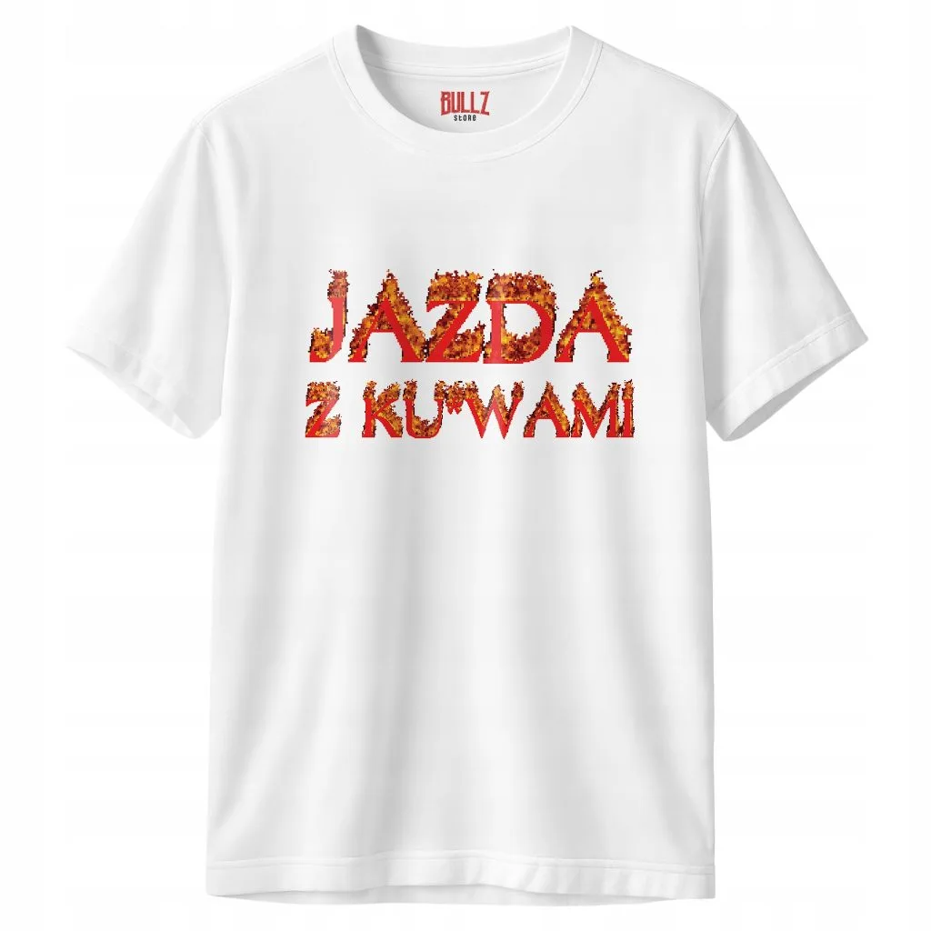 Koszulka biała męska Jazda Z Ku**ami Memy