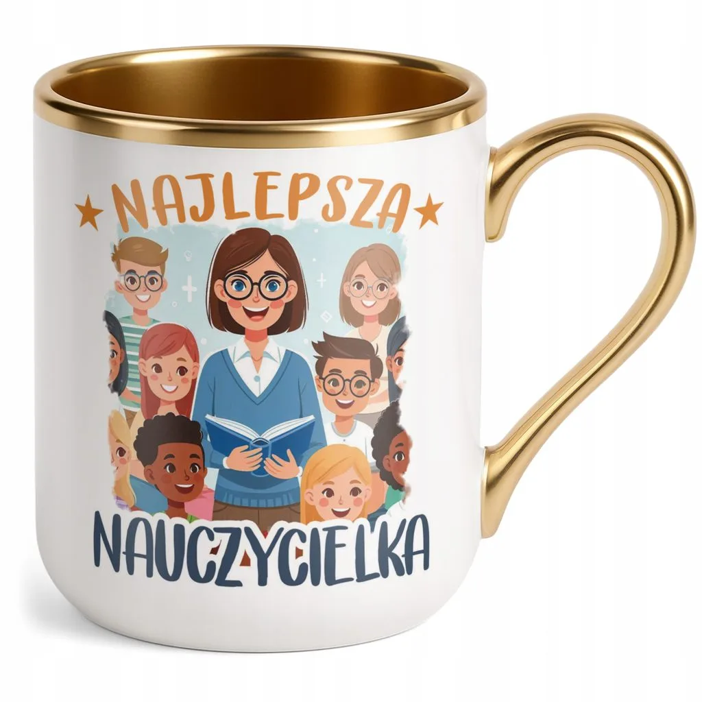 Kubek Premium Złoty Dzień Nauczyciela Dla Nauczycielki Prezent