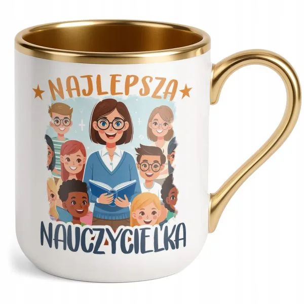 Kubek Premium Złoty Dzień Nauczyciela Dla Nauczycielki Prezent
