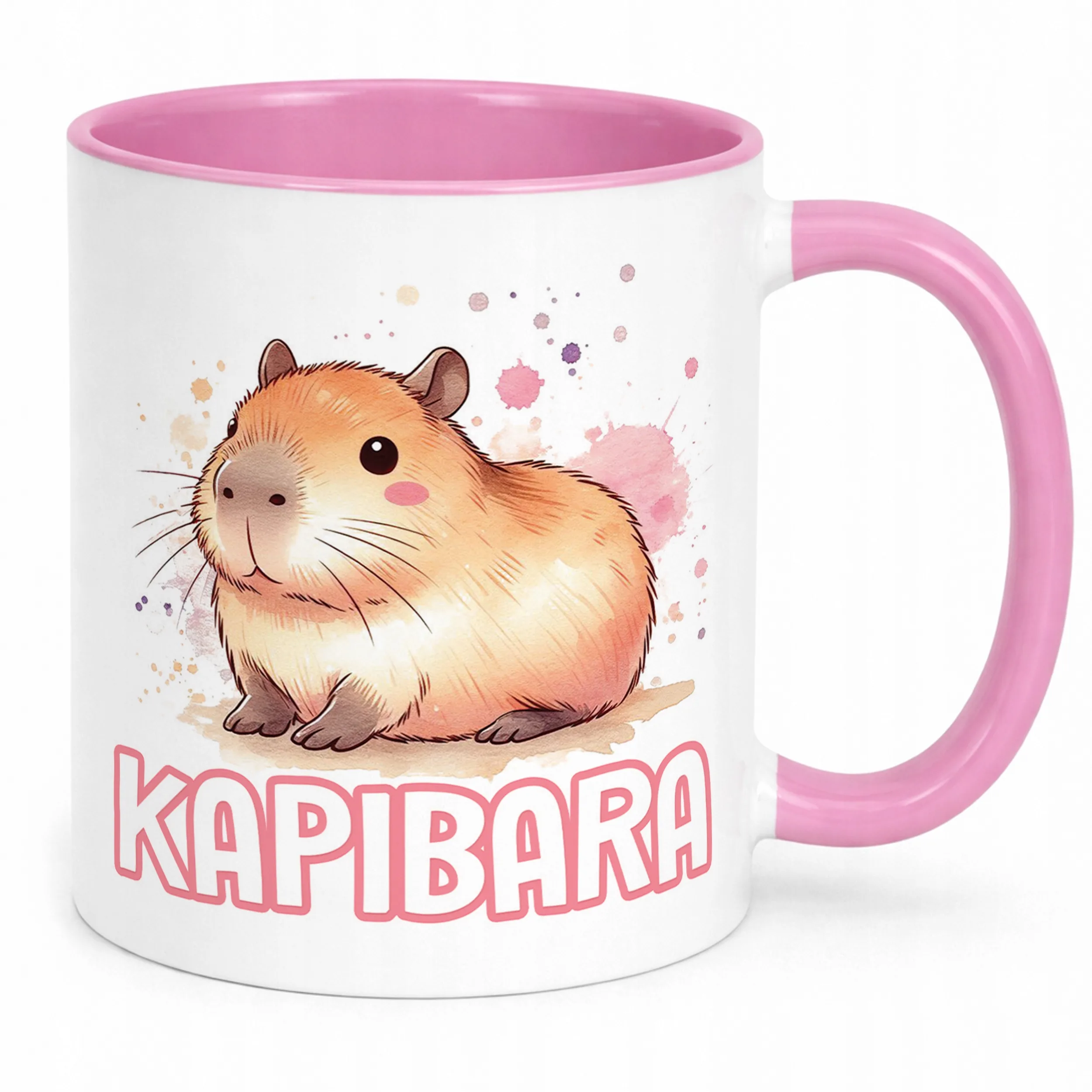 Kubek Różowy Kapibara Capybara Zwierzak Słodki Dla Dzieci Prezent