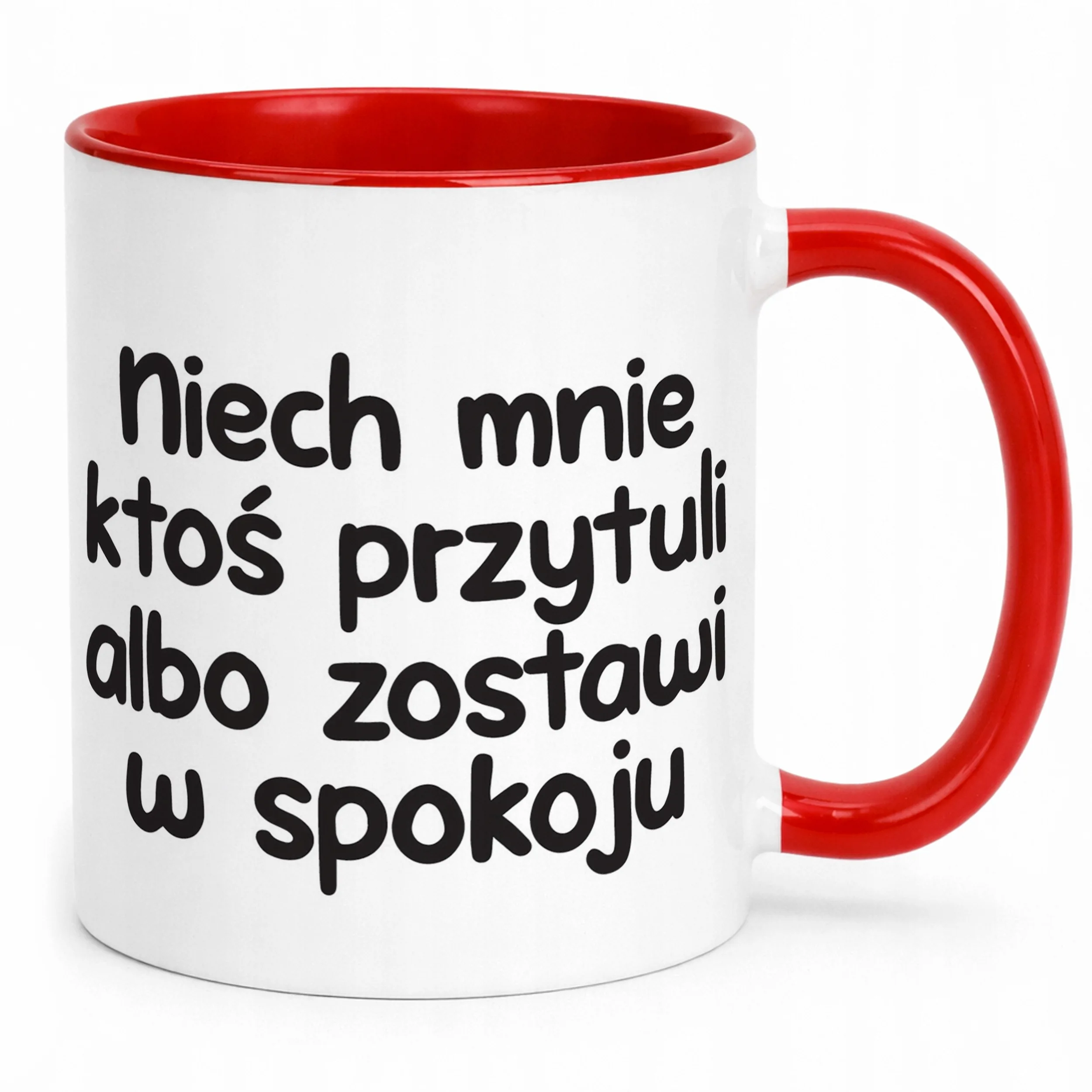 Kubek Czerwony Niech Mnie Ktoś Przytuli Śmieszny Zabawny Prezent