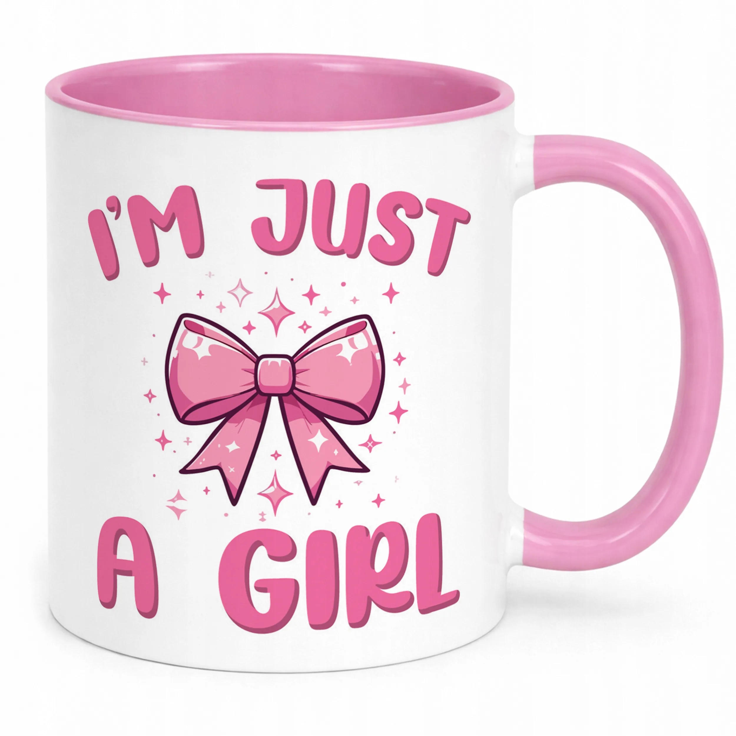 Kubek Różowy I’M JUST A GIRL Śmieszny Zabawny Prezent