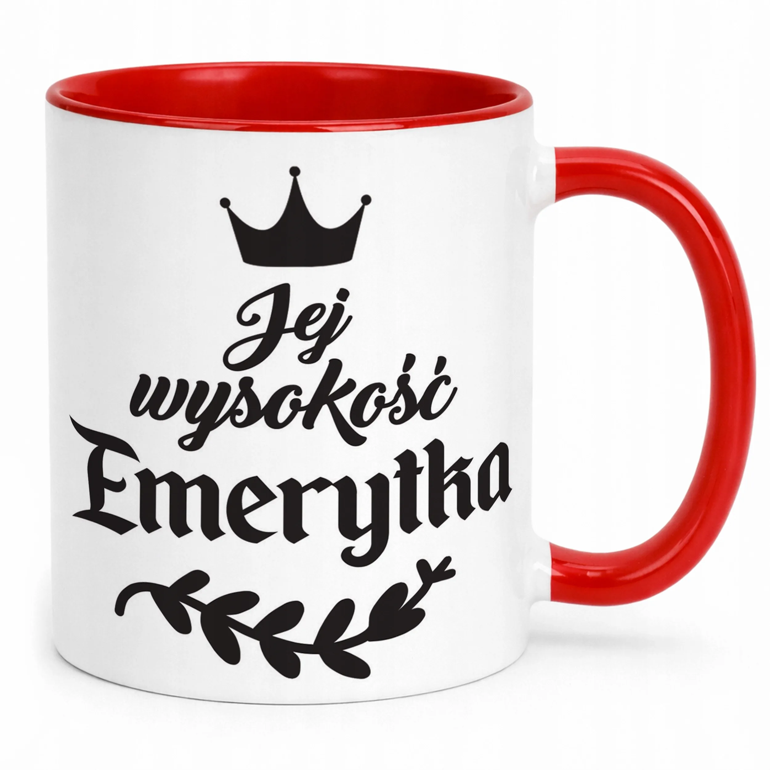 Kubek Czerwony z okazji Emerytury Dla Emerytki Prezent Upominek