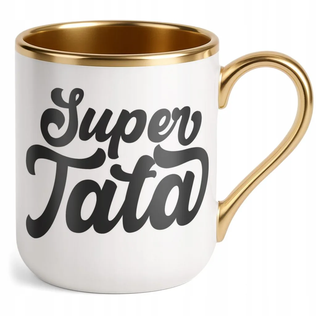 Kubek Premium Złoty Dzień Ojca Dla Taty Super Tata Prezent