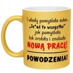 Złoty kubek brokatowy Na Pożegnanie Odejście z Pracy Dla Koleżanki Prezent