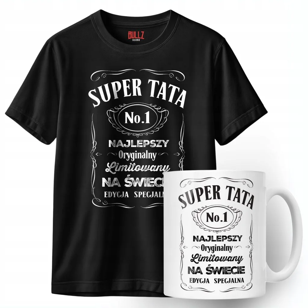 Zestaw Kubek + Koszulka Dzień Ojca Dla Taty Super Tata Prezent