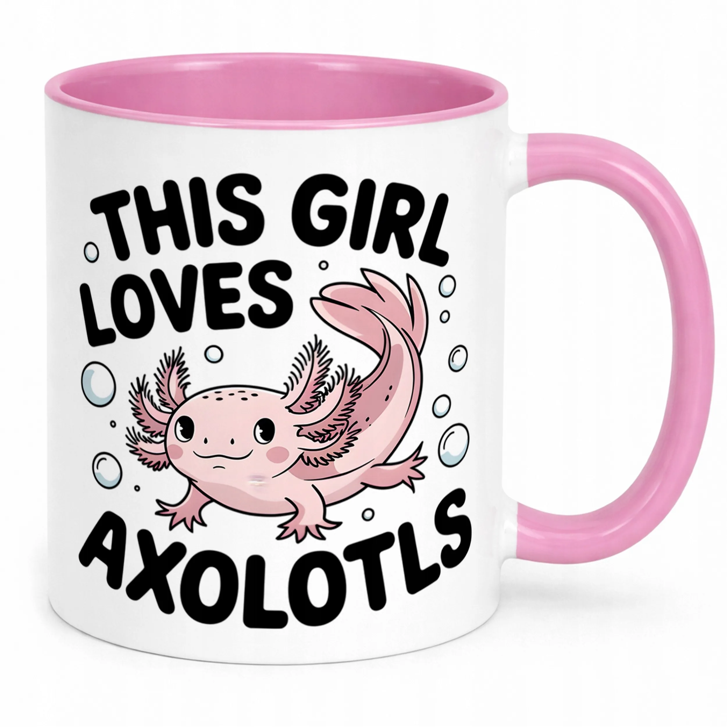 Różowy kubeczek 330ml dla dziewczyn Aksolotl Axolotl Różowy Zwierzak Viral