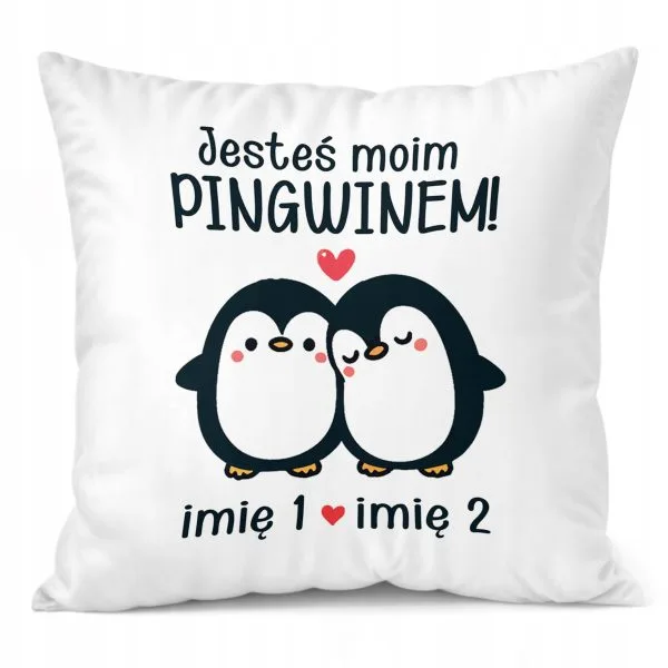 Poduszka 38x38cm Personalizowana na walentynki Z imionami Prezent