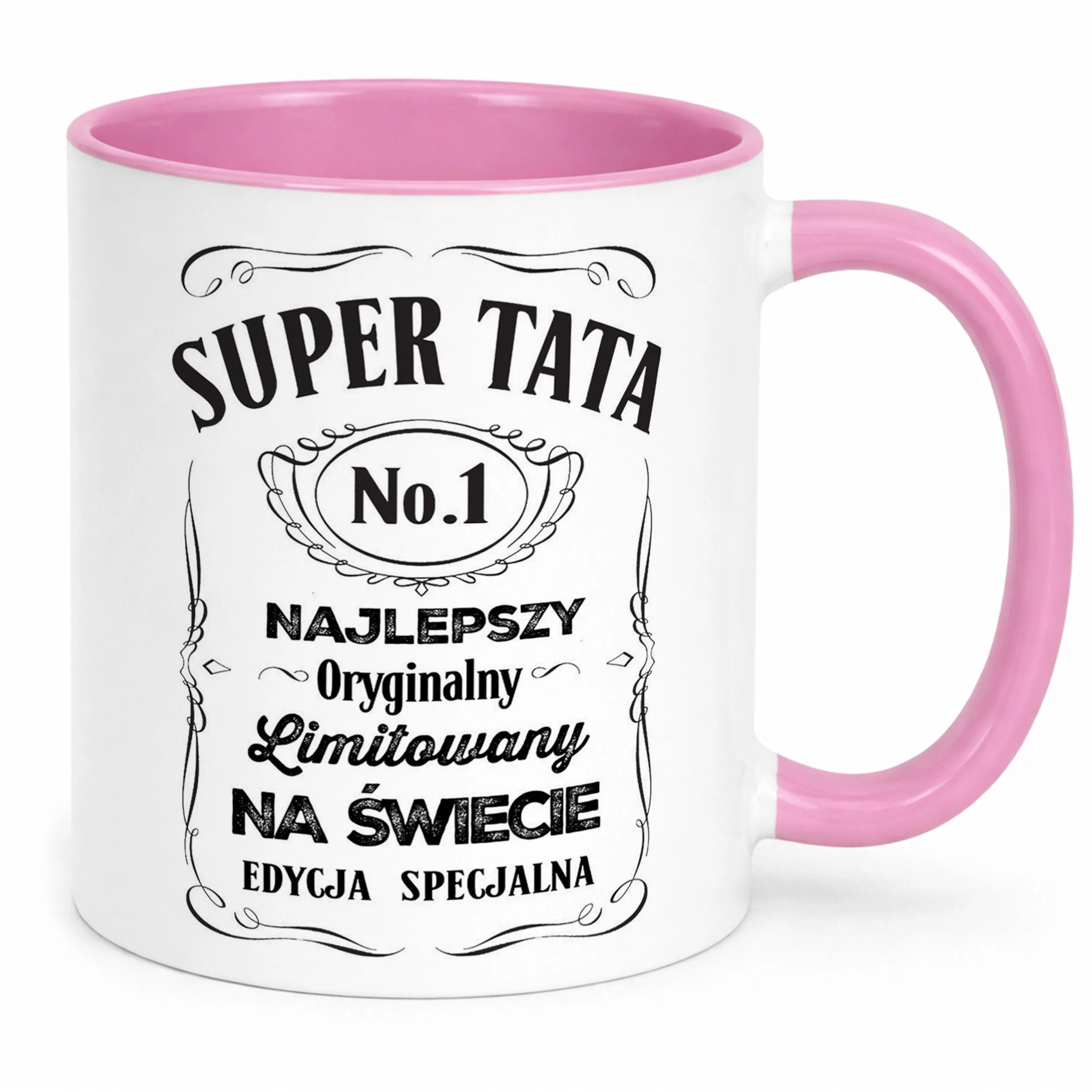 Kubek Różowy Dzień Ojca Dla Taty Super Tata Prezent