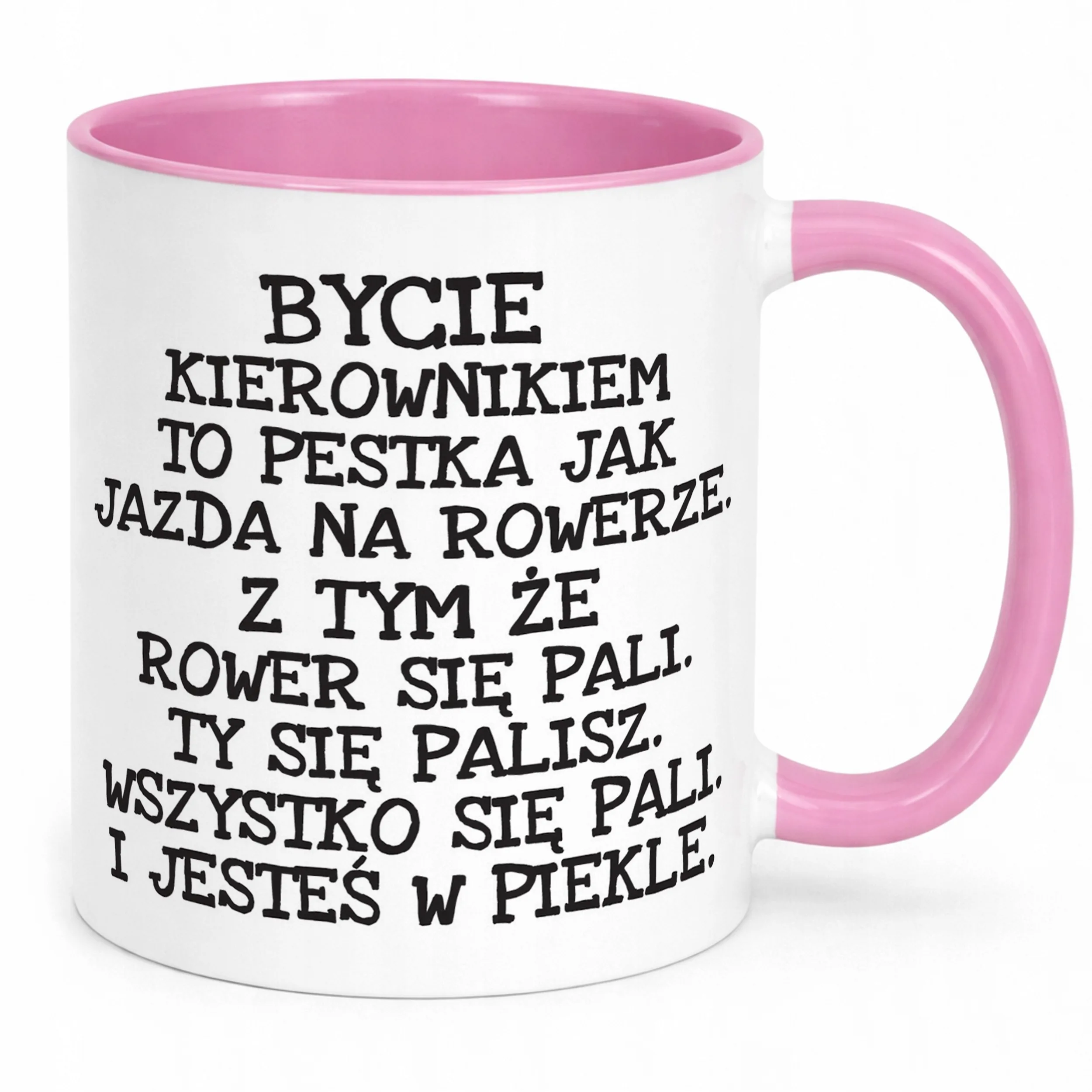 Kubek Różowy Bycie Kierownikiem Dla Kierownika Zabawy Prezent