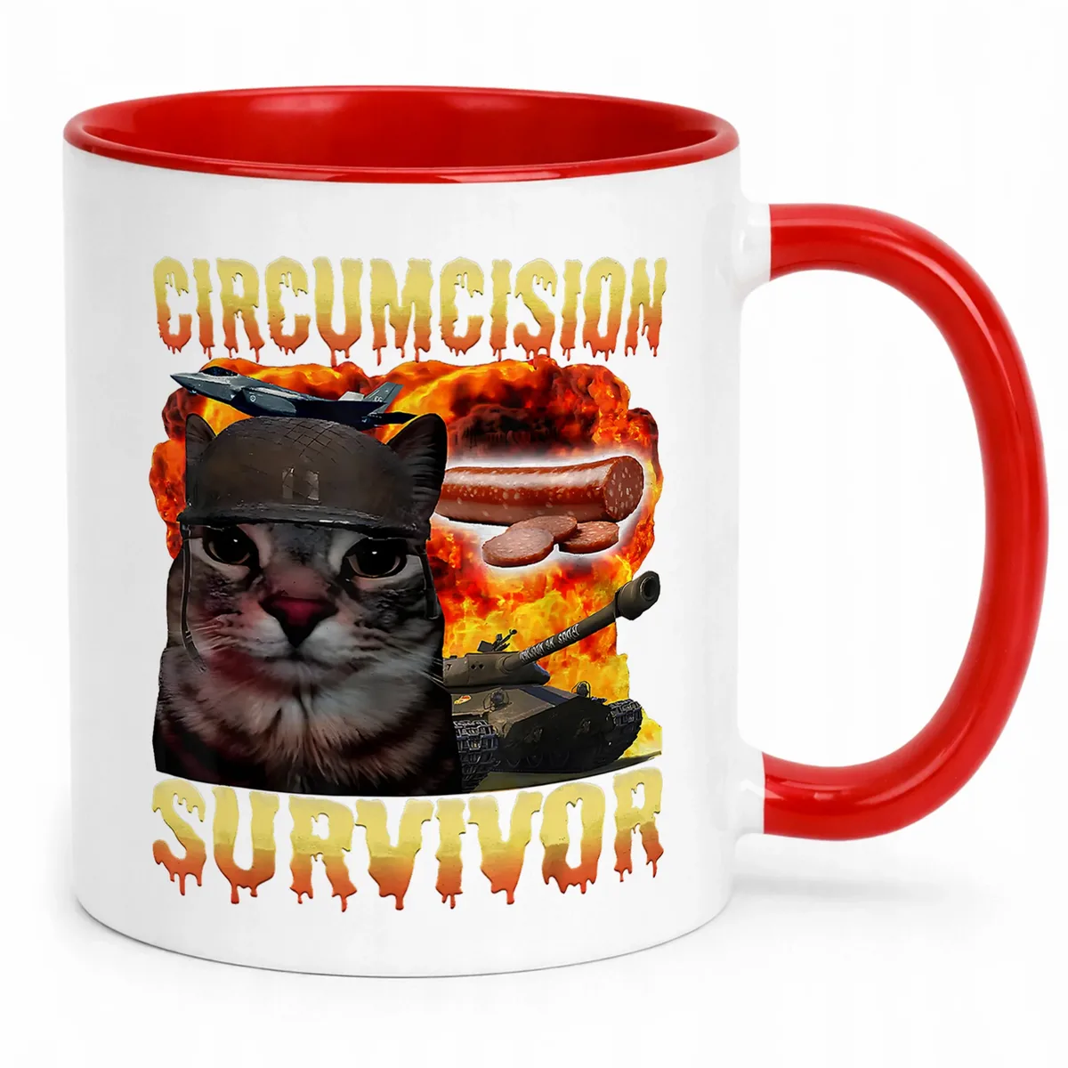 Kubek ceramiczny Circumcision Survivor viral tiktok brainrot
