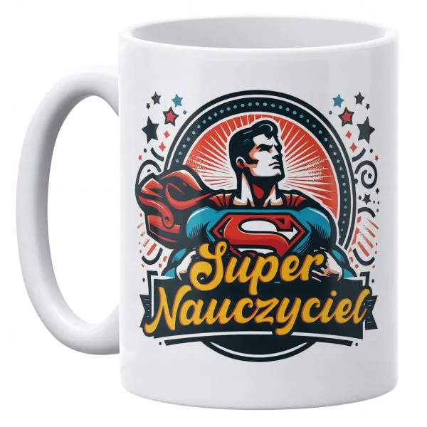 Kubek ceramiczny 330 ml Dzień Nauczyciela Super Nauczyciel Prezent