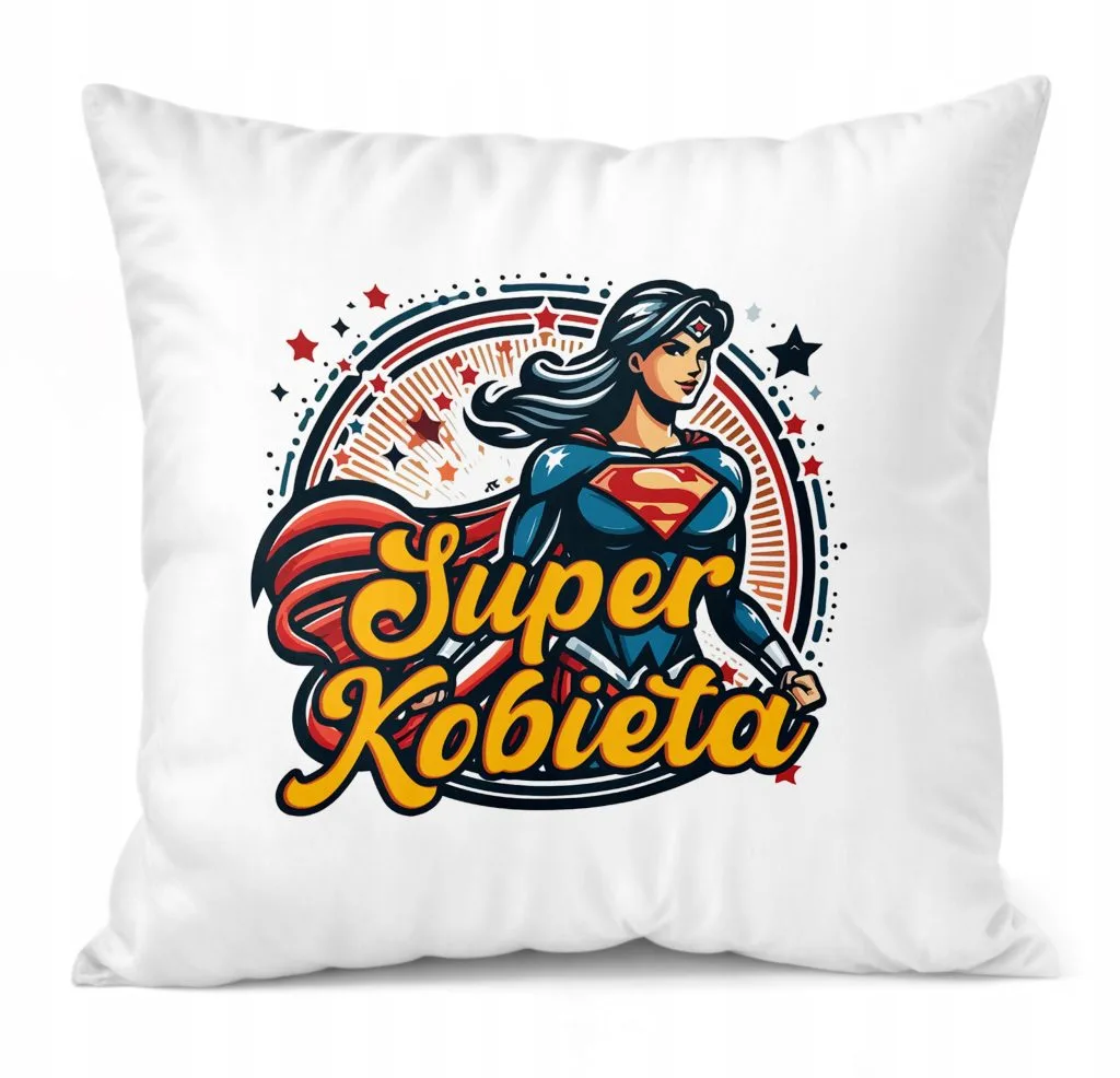 Poduszka 38x38cm Dzień Kobiet Prezent Dla Kobiety Super Kobieta