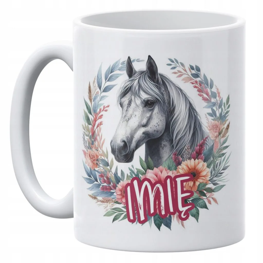 Kubek ceramiczny personalizowany 330 ml Z Koniem Koń Na Prezent Dla Dzieci