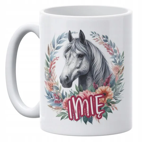 Kubek ceramiczny personalizowany 330 ml Z Koniem Koń Na Prezent Dla Dzieci