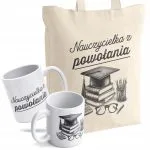 Zestaw kubek + torba z dnem Nauczycielka z Powołania Dzień Nauczyciela