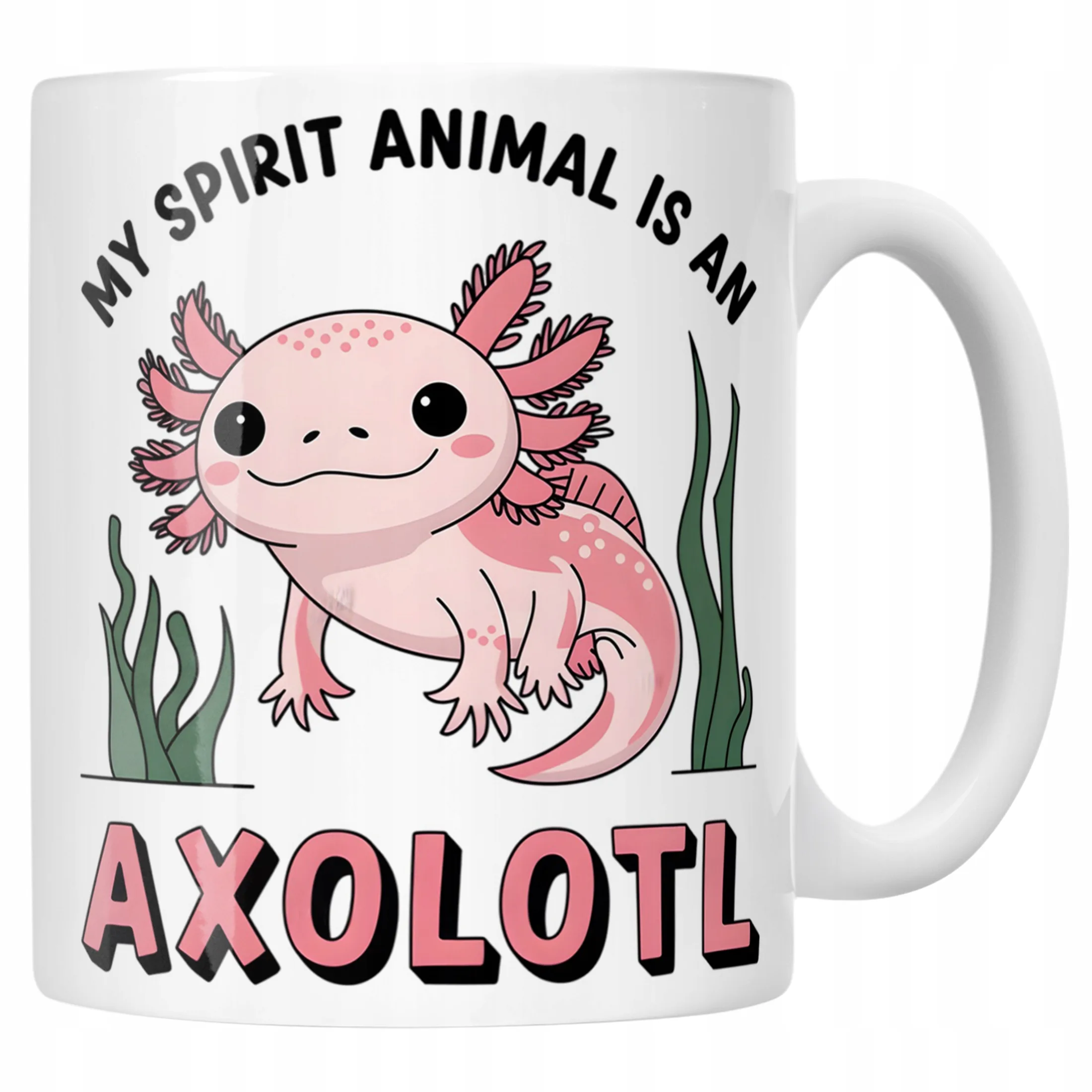 Kubek ceramiczny dla dziecka Aksolotl Axolotl Różowy Zwierzak Viral Trend